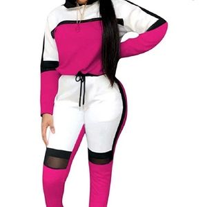 Brand new pink black and white jogger set